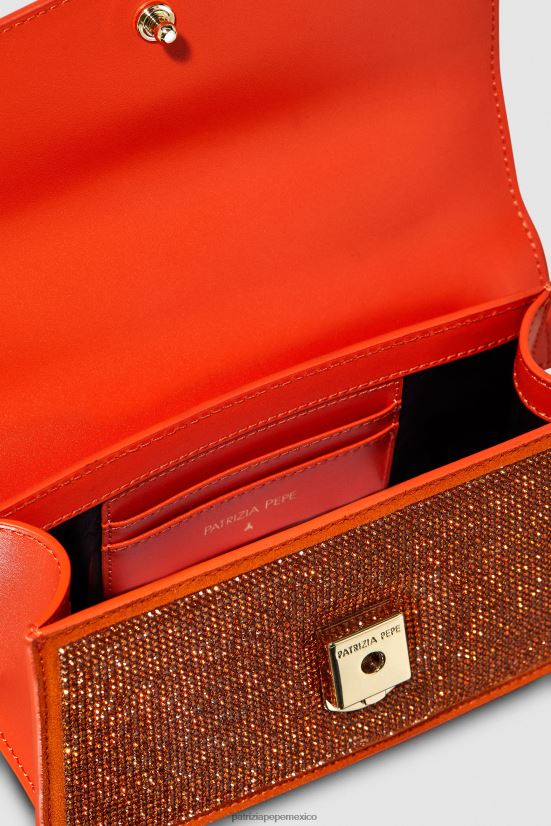 bolsas| mx Patrizia Pepe mujer mosca de diamantes de imitación bamby strass fucsia y naranja 66024R735