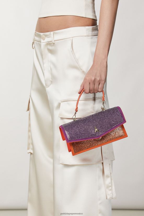 bolsas| mx Patrizia Pepe mujer mosca de diamantes de imitación bamby strass fucsia y naranja 66024R735