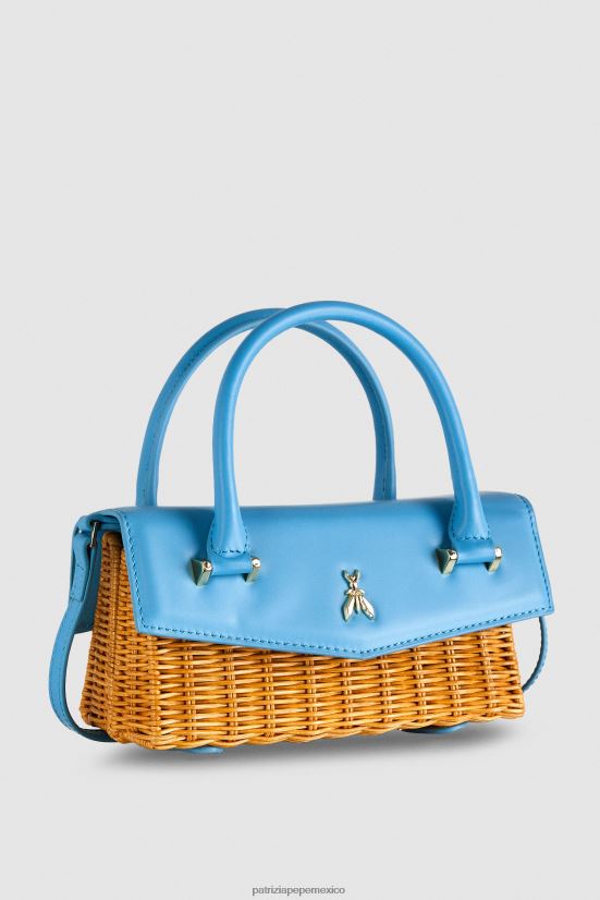bolsas| mx Patrizia Pepe mujer volar bamby capri azul/natural 66024R724