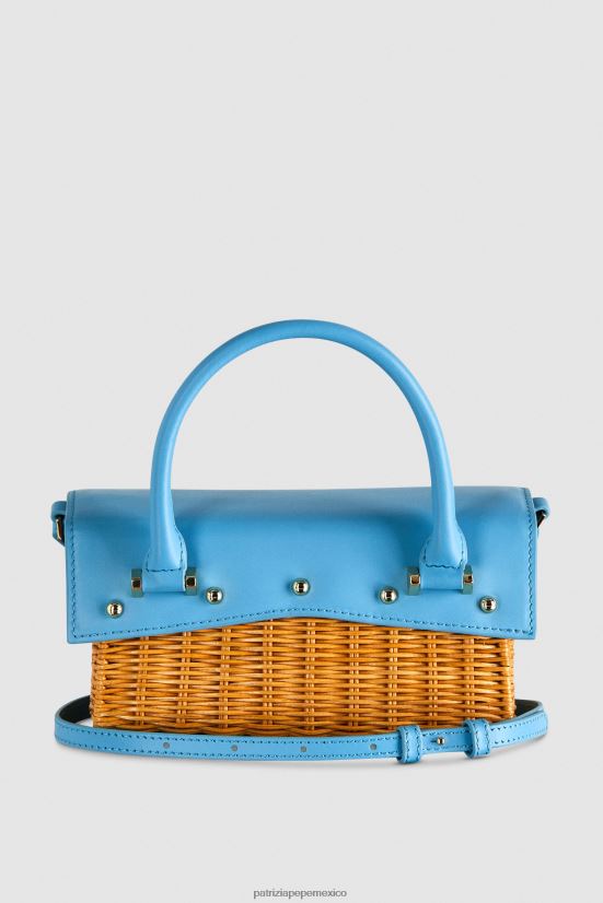 bolsas| mx Patrizia Pepe mujer volar bamby capri azul/natural 66024R724