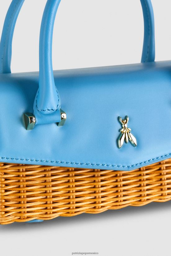 bolsas| mx Patrizia Pepe mujer volar bamby capri azul/natural 66024R724