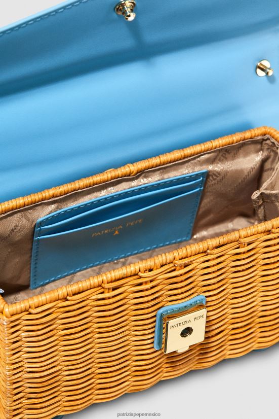 bolsas| mx Patrizia Pepe mujer volar bamby capri azul/natural 66024R724