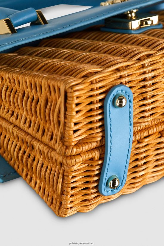 bolsas| mx Patrizia Pepe mujer volar bamby capri azul/natural 66024R724