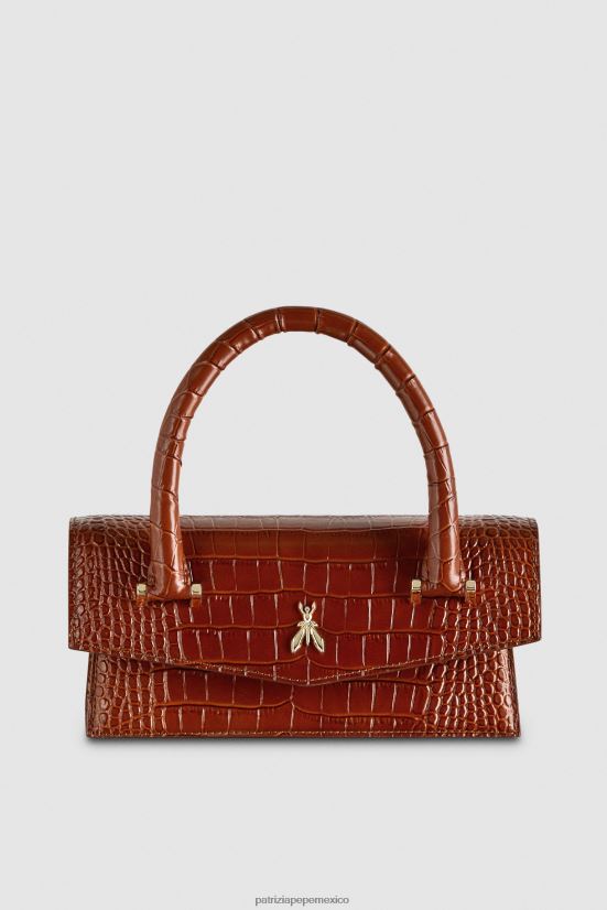 bolsas| mx Patrizia Pepe mujer volar bamby croco cocodrilo marrón 66024R752