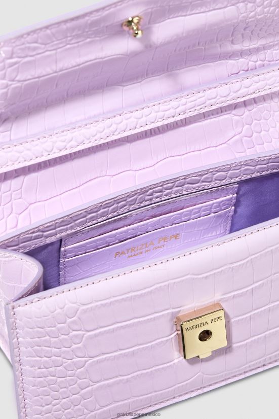 bolsas| mx Patrizia Pepe mujer volar bamby croco lila monocromática 66024R749