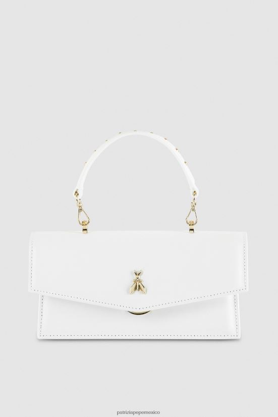 bolsas| mx Patrizia Pepe mujer volar bebé de cuero blanco 66024R731