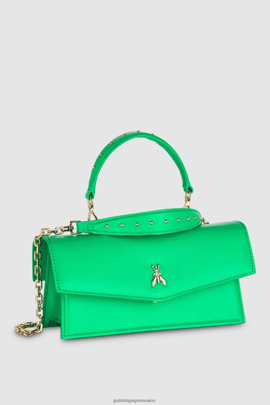 bolsas| mx Patrizia Pepe mujer volar bebé de cuero ácido verde 66024R739