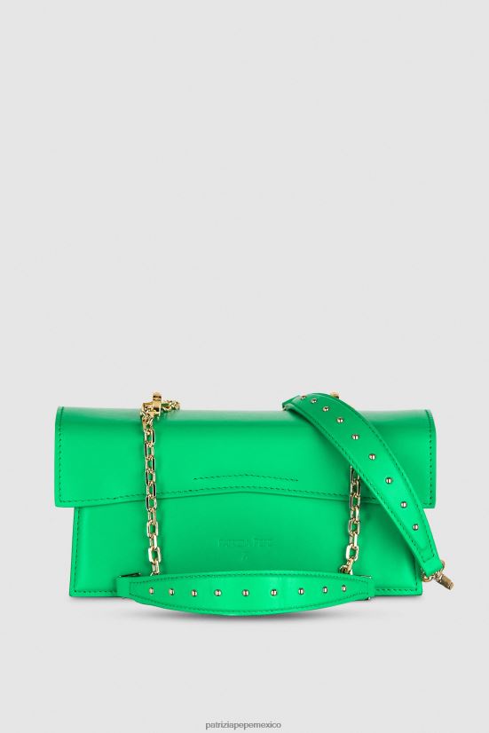bolsas| mx Patrizia Pepe mujer volar bebé de cuero ácido verde 66024R739