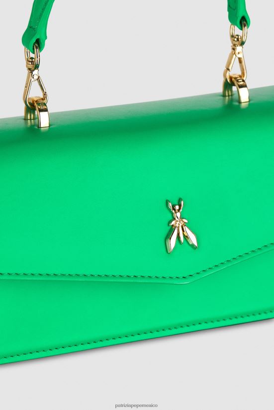 bolsas| mx Patrizia Pepe mujer volar bebé de cuero ácido verde 66024R739