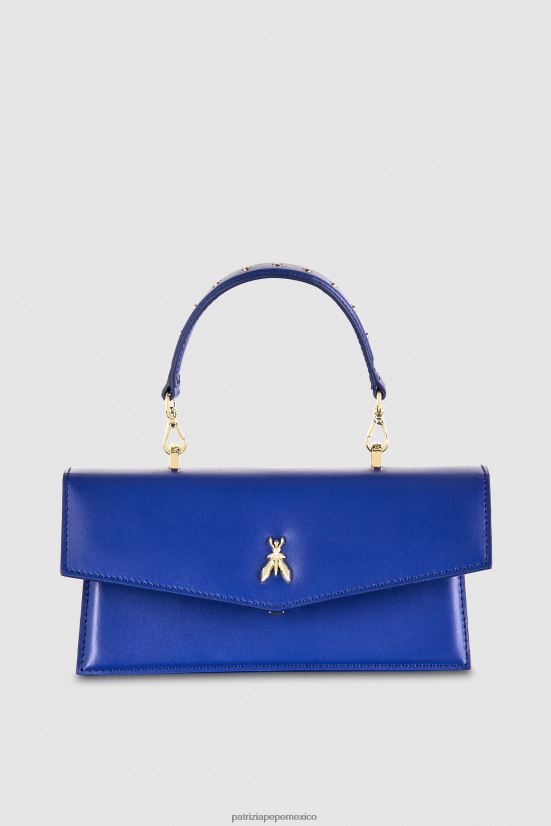 bolsas| mx Patrizia Pepe mujer volar bebé de cuero destello azul 66024R722