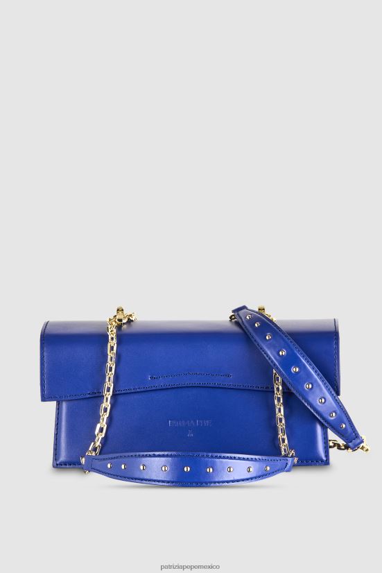 bolsas| mx Patrizia Pepe mujer volar bebé de cuero destello azul 66024R722