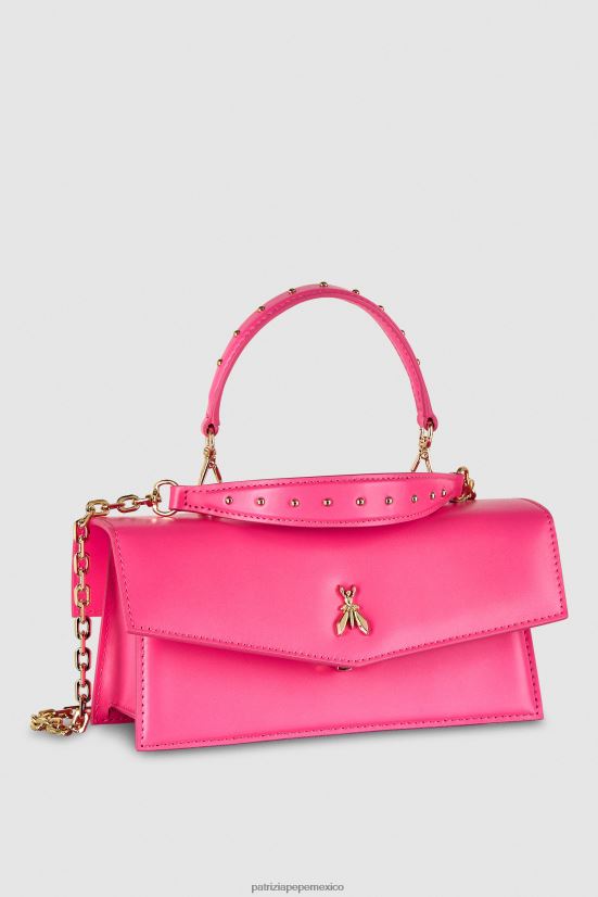 bolsas| mx Patrizia Pepe mujer volar bebé de cuero fucsia fresca 66024R733