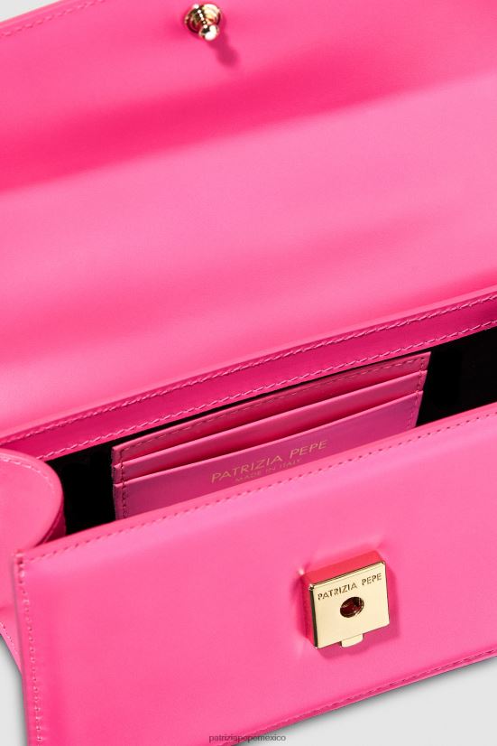bolsas| mx Patrizia Pepe mujer volar bebé de cuero fucsia fresca 66024R733