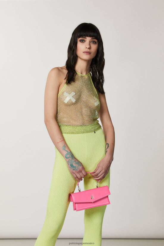 bolsas| mx Patrizia Pepe mujer volar bebé de cuero fucsia fresca 66024R733