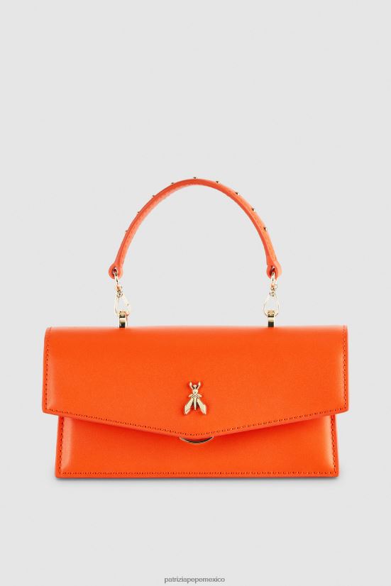 bolsas| mx Patrizia Pepe mujer volar bebé de cuero naranja solar 66024R734