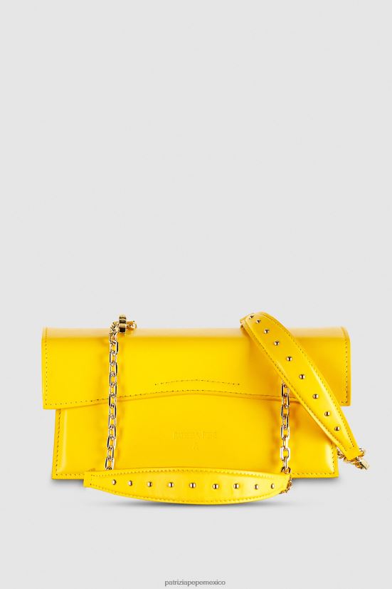bolsas| mx Patrizia Pepe mujer volar bebé de cuero plátano amarillo 66024R736