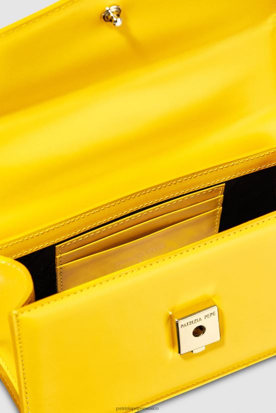 bolsas| mx Patrizia Pepe mujer volar bebé de cuero plátano amarillo 66024R736