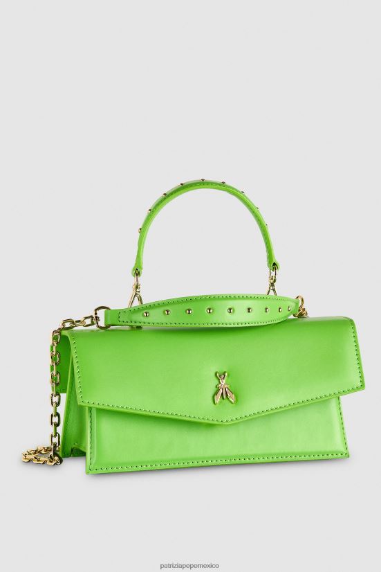 bolsas| mx Patrizia Pepe mujer volar bebé de cuero verde vivo 66024R738