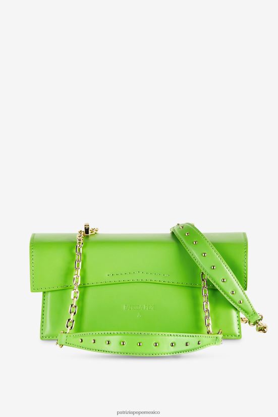 bolsas| mx Patrizia Pepe mujer volar bebé de cuero verde vivo 66024R738