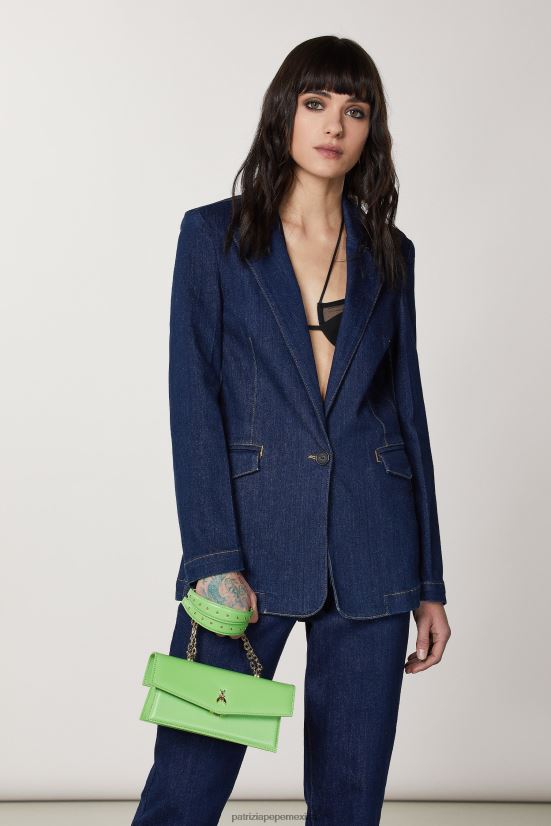 bolsas| mx Patrizia Pepe mujer volar bebé de cuero verde vivo 66024R738