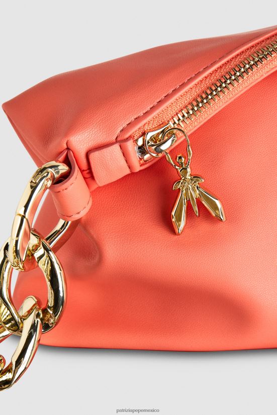 bolsas| mx Patrizia Pepe mujer elegante bolso hobo pequeño Durazno jugoso 66024R807