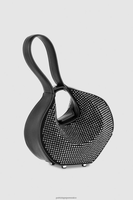 bolsas| mx Patrizia Pepe mujer bolso con brazalete de diamantes de imitación Nerón 66024R764