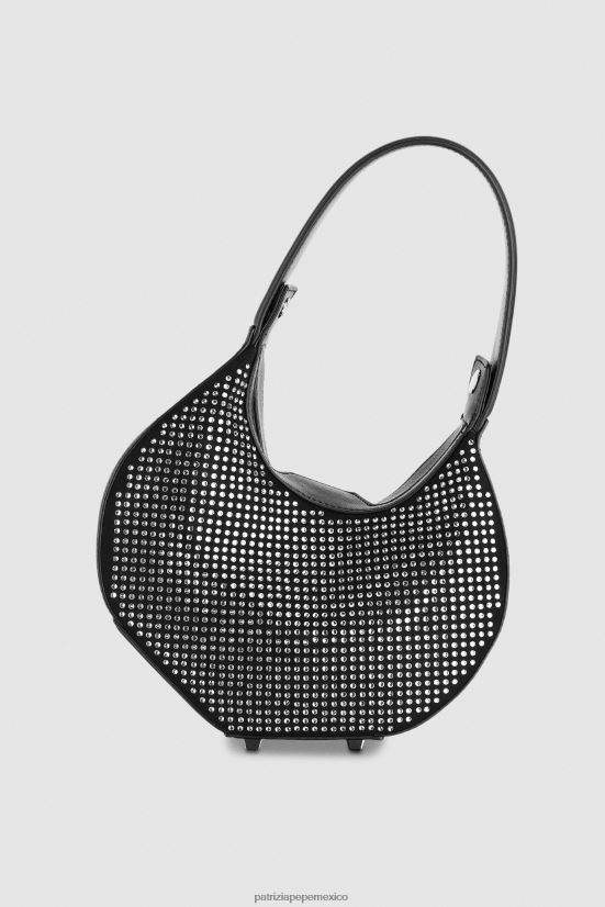bolsas| mx Patrizia Pepe mujer bolso con brazalete de diamantes de imitación Nerón 66024R764