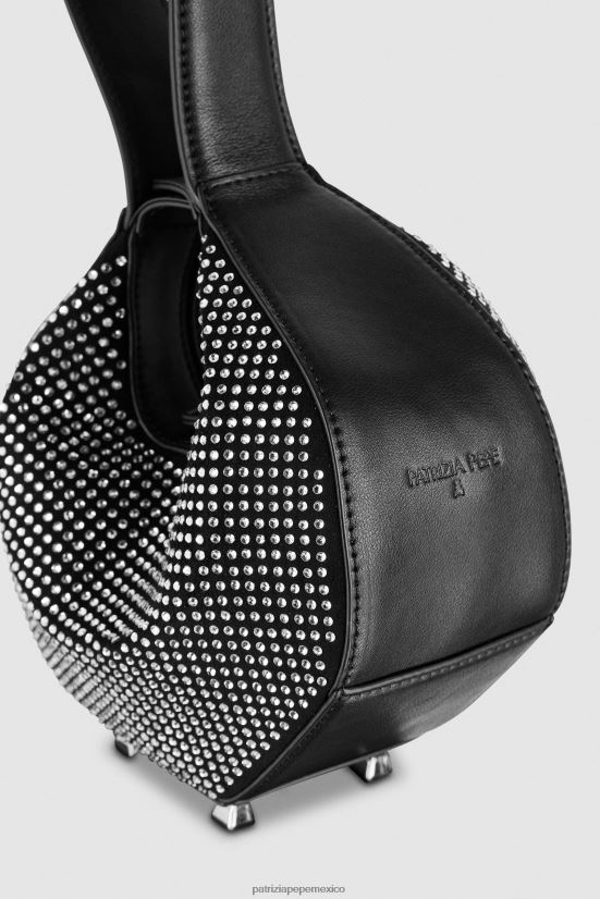 bolsas| mx Patrizia Pepe mujer bolso con brazalete de diamantes de imitación Nerón 66024R764