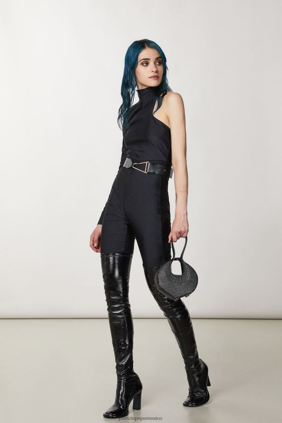 bolsas| mx Patrizia Pepe mujer bolso con brazalete de diamantes de imitación Nerón 66024R764