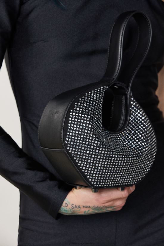 bolsas| mx Patrizia Pepe mujer bolso con brazalete de diamantes de imitación Nerón 66024R764