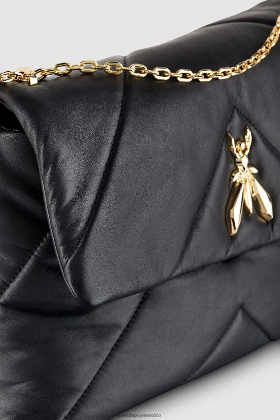 bolsas| mx Patrizia Pepe mujer bandolera acolchada con bragueta Nerón 66024R796