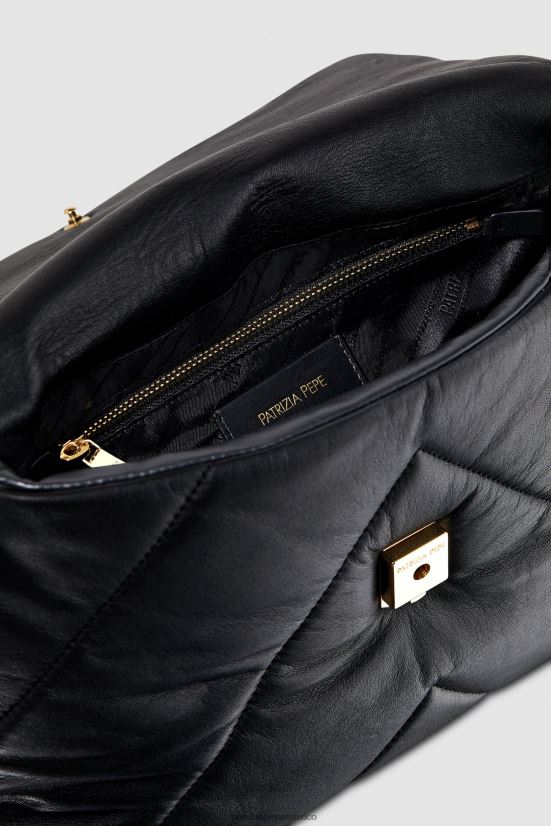 bolsas| mx Patrizia Pepe mujer bandolera acolchada con bragueta Nerón 66024R796