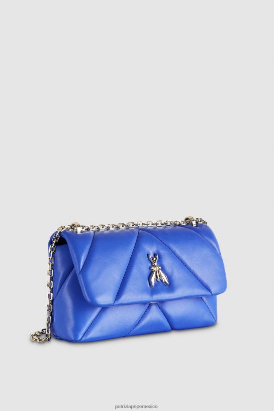 bolsas| mx Patrizia Pepe mujer bandolera acolchada mediana rayo azul 66024R719