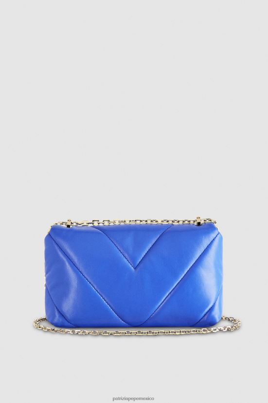bolsas| mx Patrizia Pepe mujer bandolera acolchada mediana rayo azul 66024R719