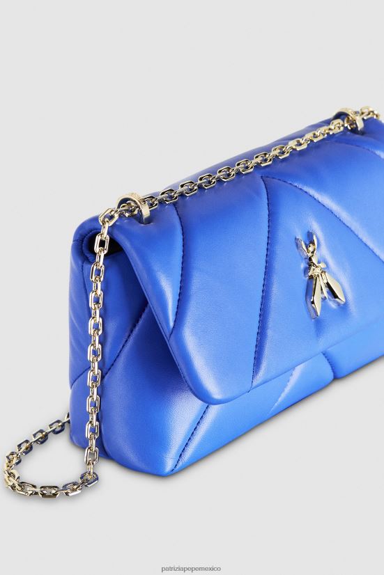 bolsas| mx Patrizia Pepe mujer bandolera acolchada mediana rayo azul 66024R719