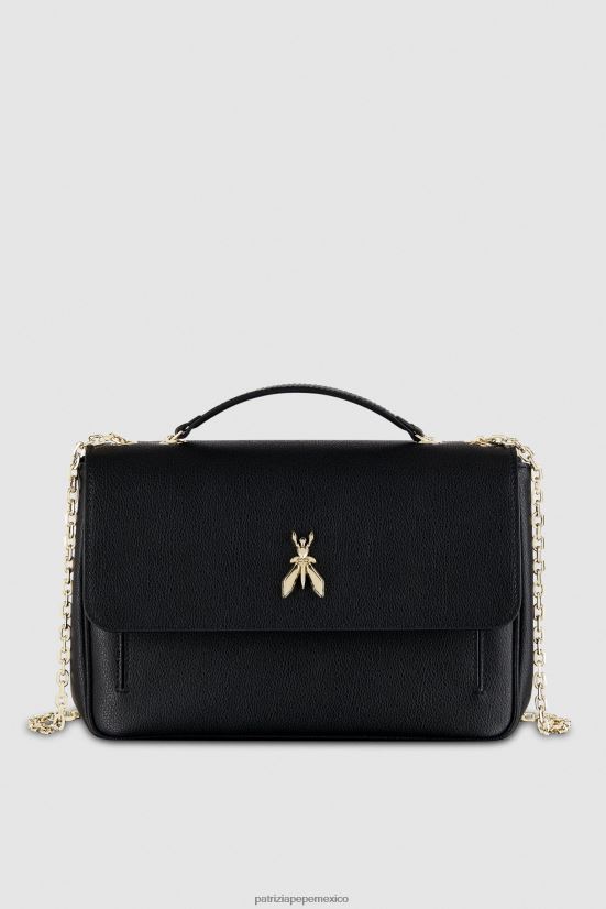 bolsas| mx Patrizia Pepe mujer bolso bandolera con mosca negro y oro 66024R785