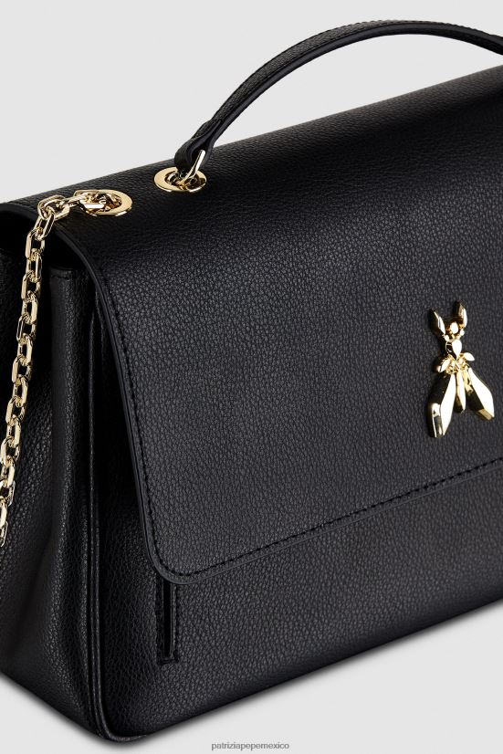 bolsas| mx Patrizia Pepe mujer bolso bandolera con mosca negro y oro 66024R785