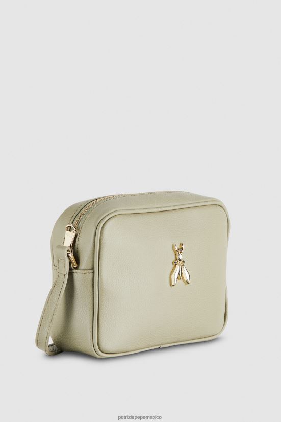 bolsas| mx Patrizia Pepe mujer bolso bandolera de cuero fly bag verde salvia 66024R824