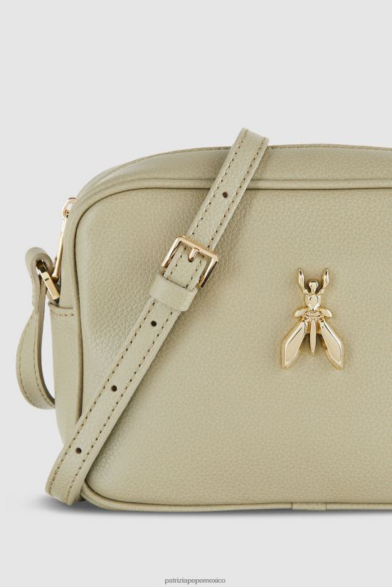 bolsas| mx Patrizia Pepe mujer bolso bandolera de cuero fly bag verde salvia 66024R824
