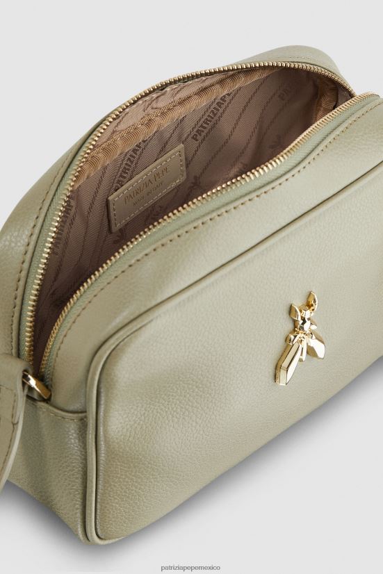 bolsas| mx Patrizia Pepe mujer bolso bandolera de cuero fly bag verde salvia 66024R824