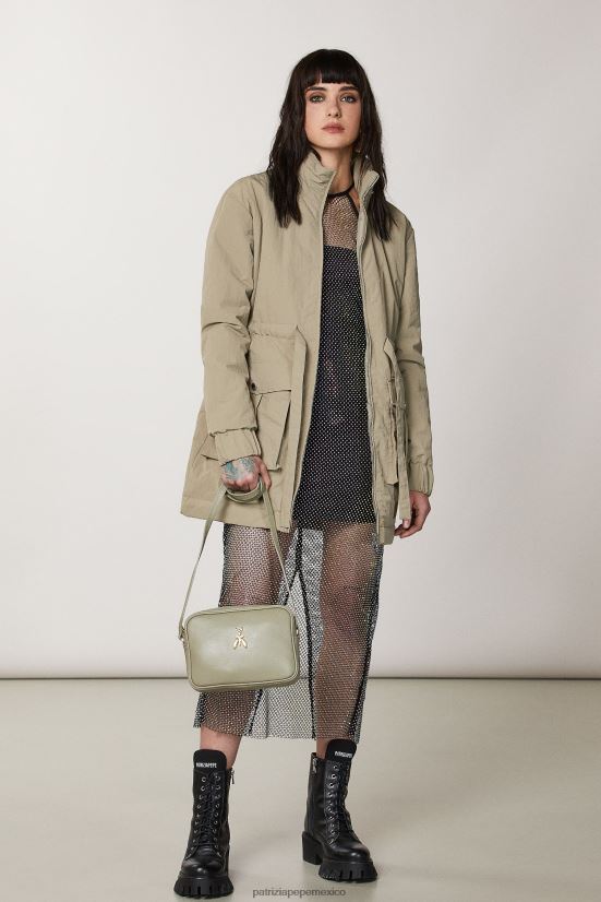 bolsas| mx Patrizia Pepe mujer bolso bandolera de cuero fly bag verde salvia 66024R824