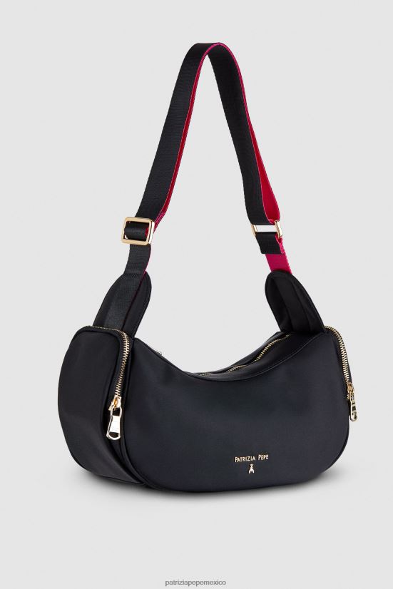 bolsas| mx Patrizia Pepe mujer bolso bandolera de nailon Nerón 66024R815