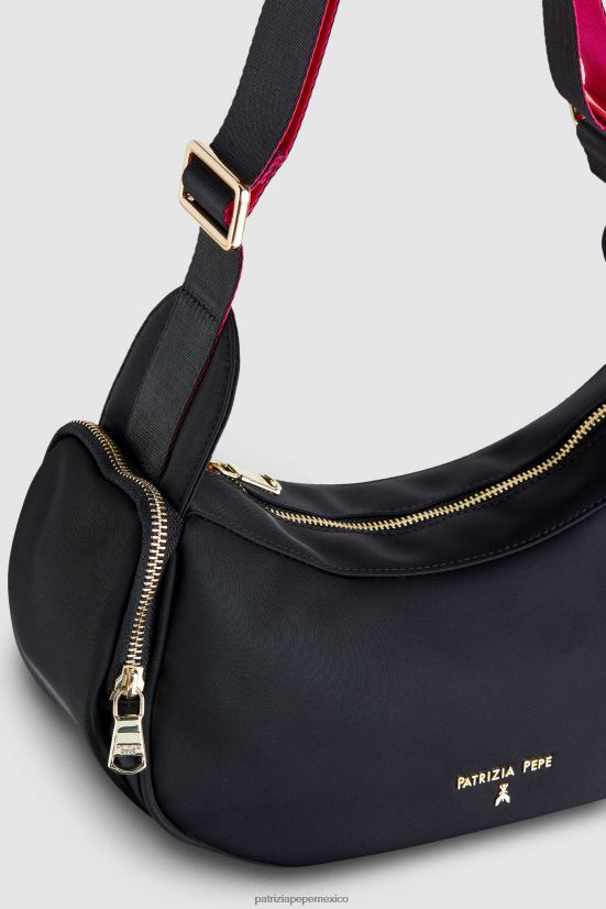 bolsas| mx Patrizia Pepe mujer bolso bandolera de nailon Nerón 66024R815
