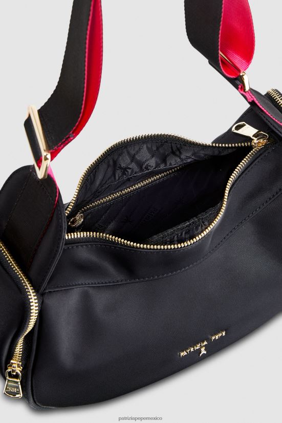 bolsas| mx Patrizia Pepe mujer bolso bandolera de nailon Nerón 66024R815