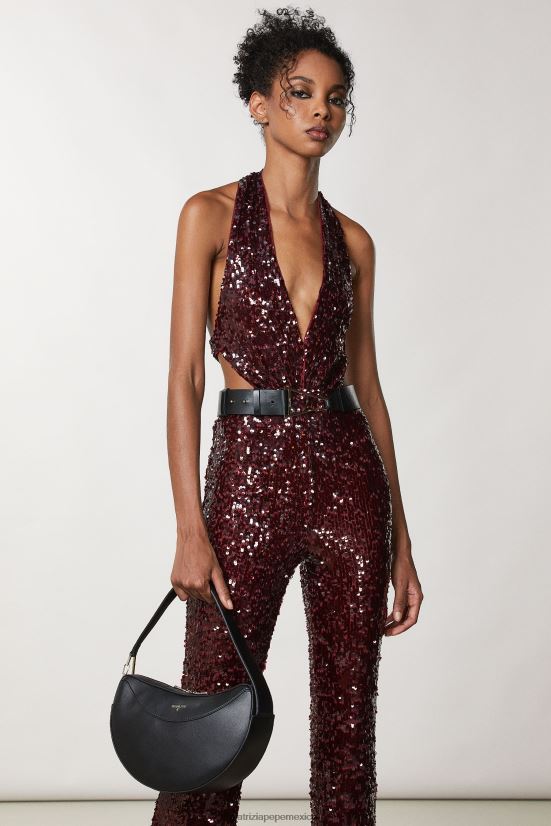 bolsas| mx Patrizia Pepe mujer bolso hobo con cremallera Nerón 66024R792