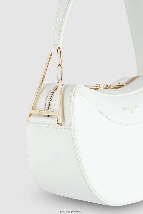 bolsas| mx Patrizia Pepe mujer bolso hobo pequeño de piel blanco 66024R794