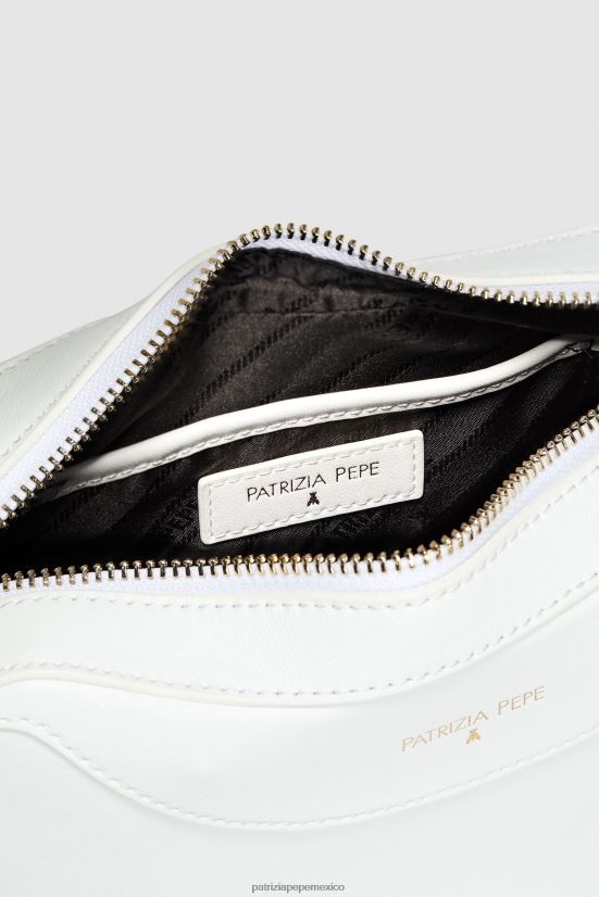 bolsas| mx Patrizia Pepe mujer bolso hobo pequeño de piel blanco 66024R794