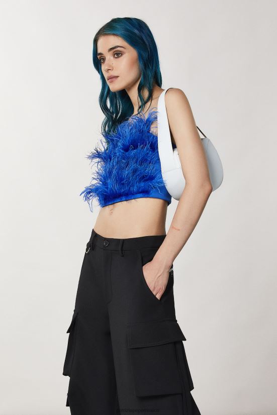 bolsas| mx Patrizia Pepe mujer bolso hobo pequeño de piel blanco 66024R794