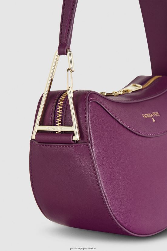 bolsas| mx Patrizia Pepe mujer bolso hobo pequeño de piel morado futurista 66024R793