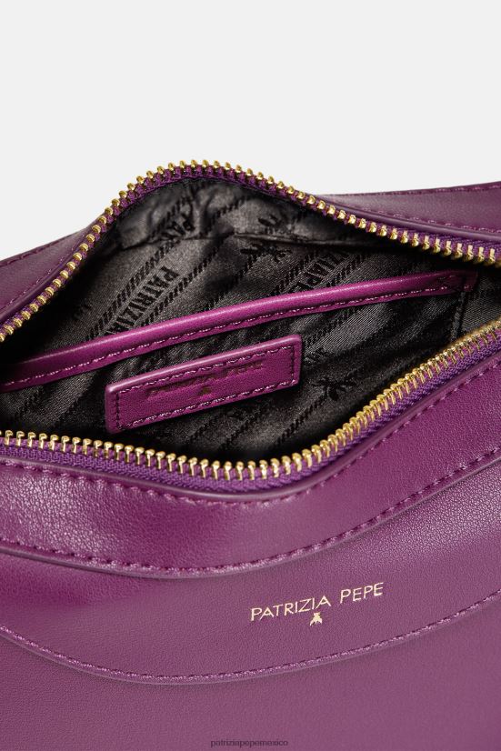 bolsas| mx Patrizia Pepe mujer bolso hobo pequeño de piel morado futurista 66024R793